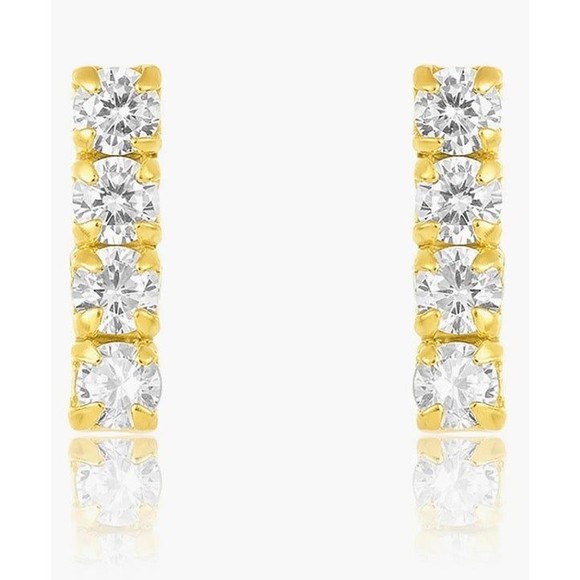 Sterling Forever 14K Gold Sterling Silver Earrings Set of 3 - BRAND NEW - Picture 2 of 6